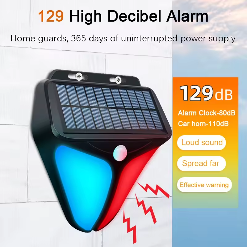 Waterproof Junction Box Solar - Alarmes solaires d'extérieur, 4 modes, détecteur